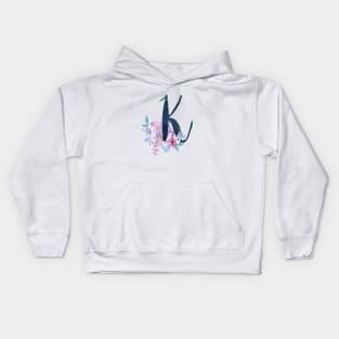 Floral Monogram K Pretty Lilac Bouquet Kids Hoodie